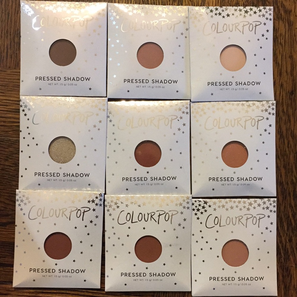 Set of 9 colourpop eyeshadows